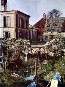Begraafplaats in Charleville ten oosten van Reims tijdens de Slag om de Marne ten oosten van Parijs, september 1914 door Jules Gervais Courtellemont